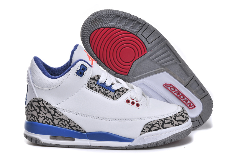 Air Jordan 3 Kid'S Shoes White/Blue/Black Online